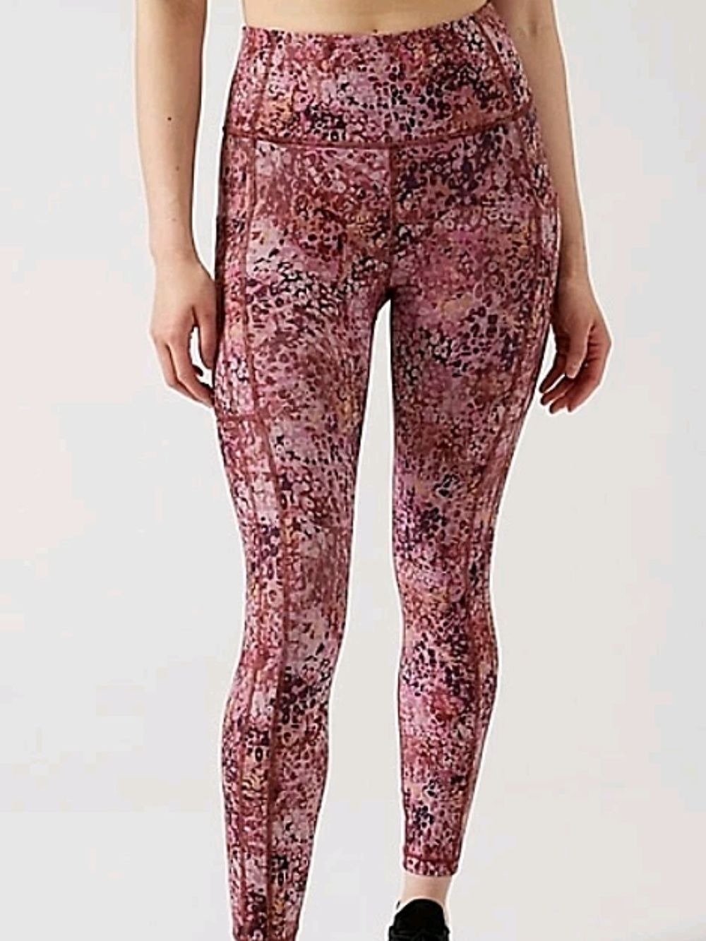 Athleta Ultimate Stash Pocket 7/8 Tight - Multi Pink Splatters